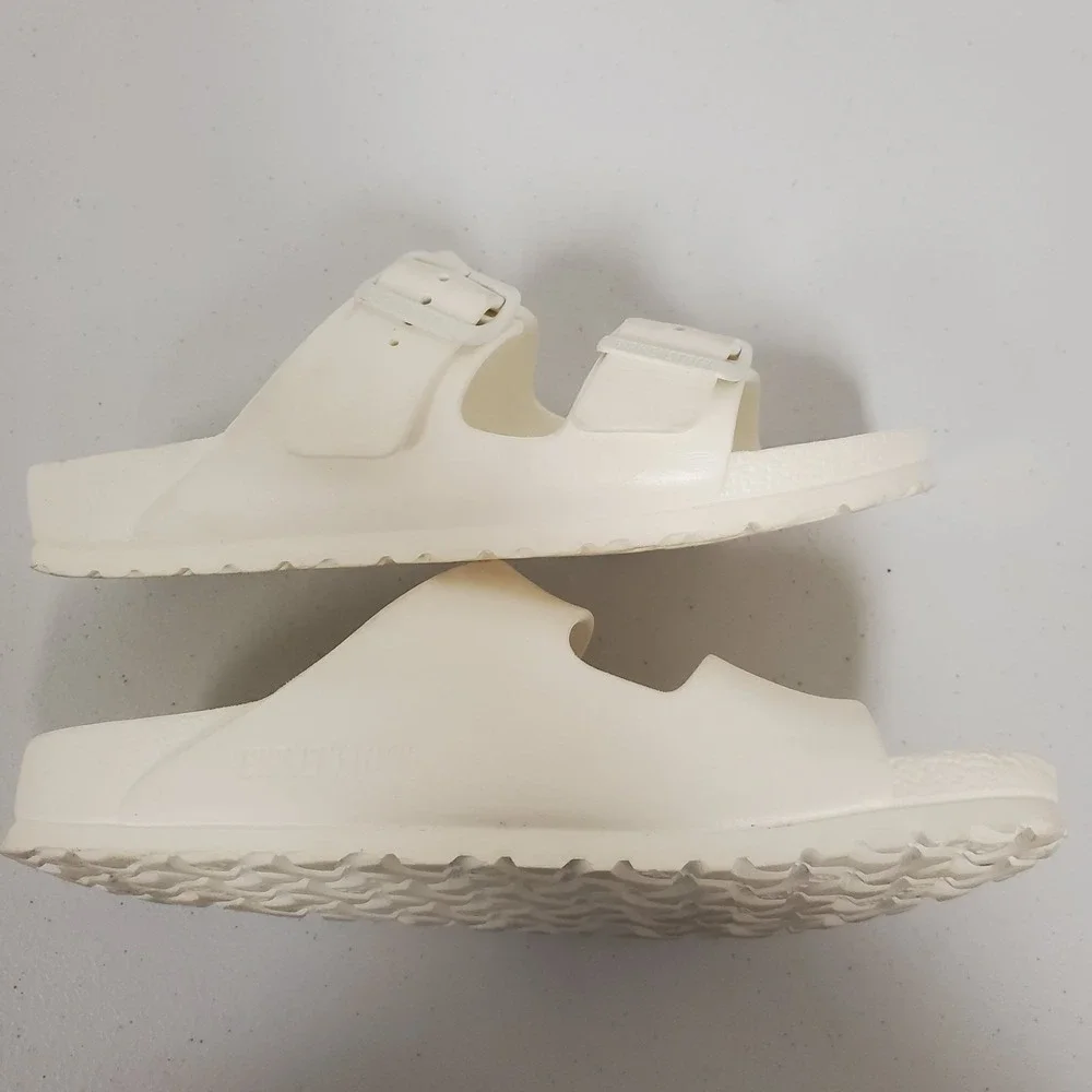 Birkenstock Eva Arizona Sandals Size 7 Medium/Narrow White Slides Buckle Comfort